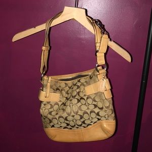 Coach Vintage Canvas Monogram Hobo Bag